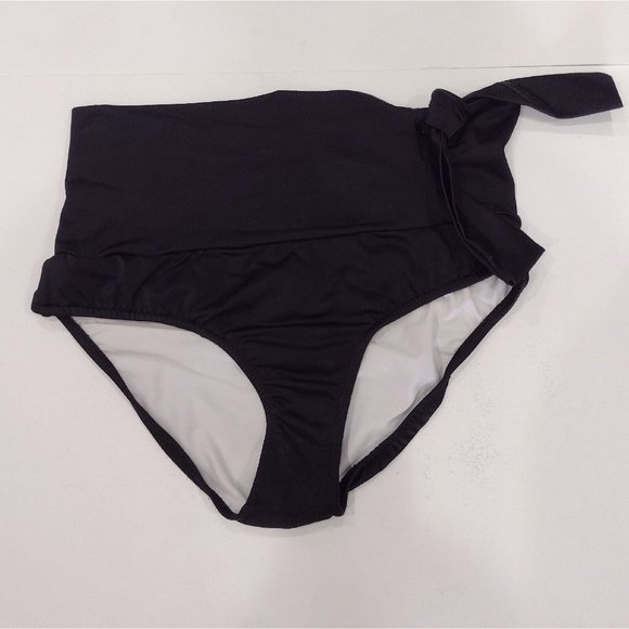 VENUS Swim Venus Highwaisted Black Swim Bikini Bottoms Womens 2 Tie